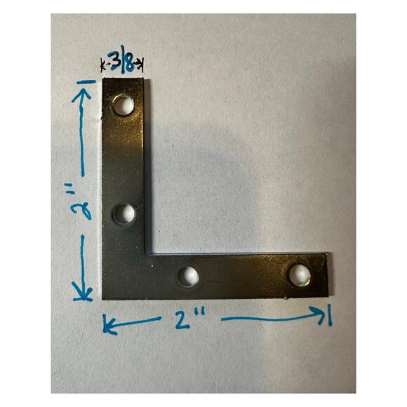 33 pcs New 2"x2" Flat Corner L-Shapped Brackets, Right Angle Braces & 135 Screws - Picture 3 of 3